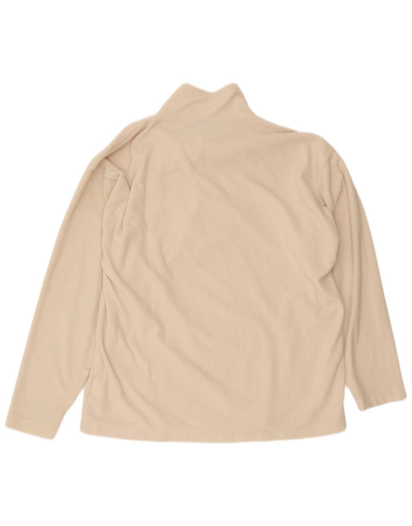 Kappa Herren-Fleecepullover mit Reißverschluss, 2XL, Beige, Polyester