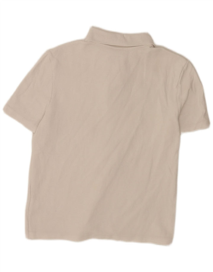 Lacoste Damen-Poloshirt mit normaler Passform, Größe 40, mittelweiße Baumwolle