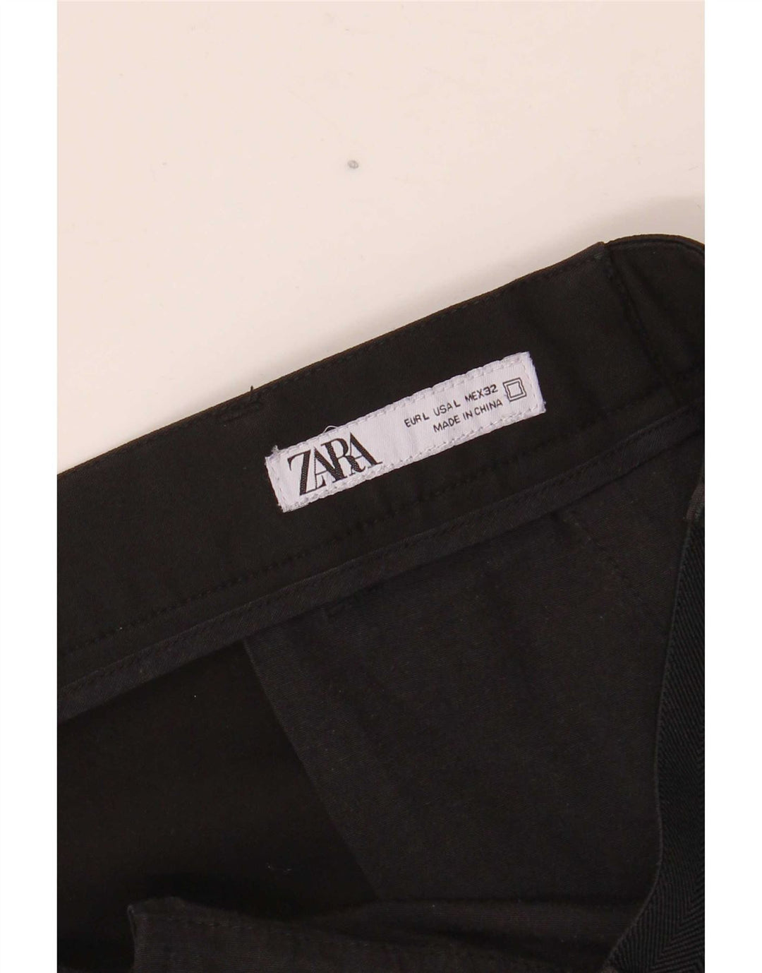 Zara Slim Chino-Hose für Herren, Größe L, W32, L27, Schwarz