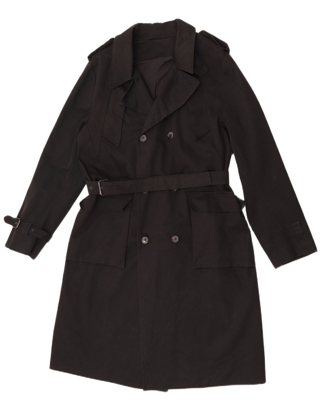 La Redoute Damen Trenchcoat UK 16 Large Schwarze Baumwolle