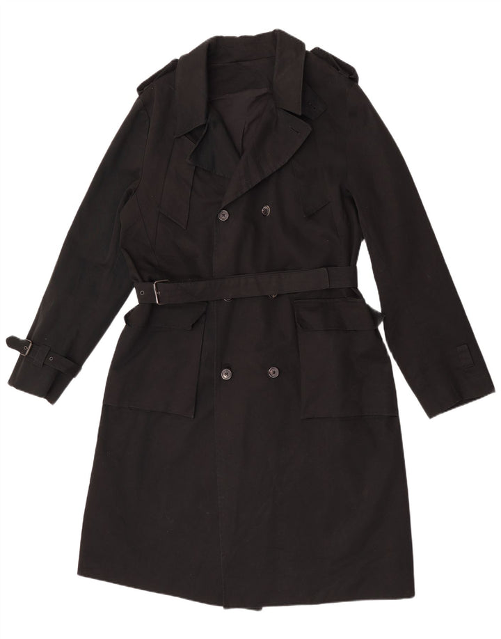 La Redoute Damen Trenchcoat UK 16 Large Schwarze Baumwolle