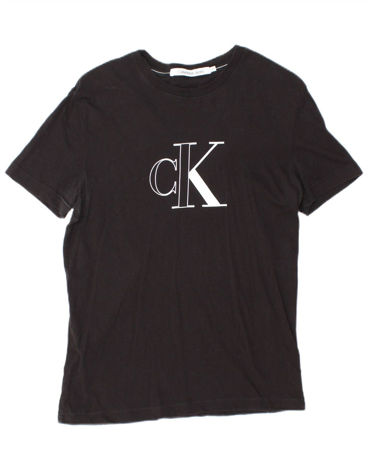 CALVIN KLEIN JEANS Herren Grafik T-Shirt Top Medium Schwarz