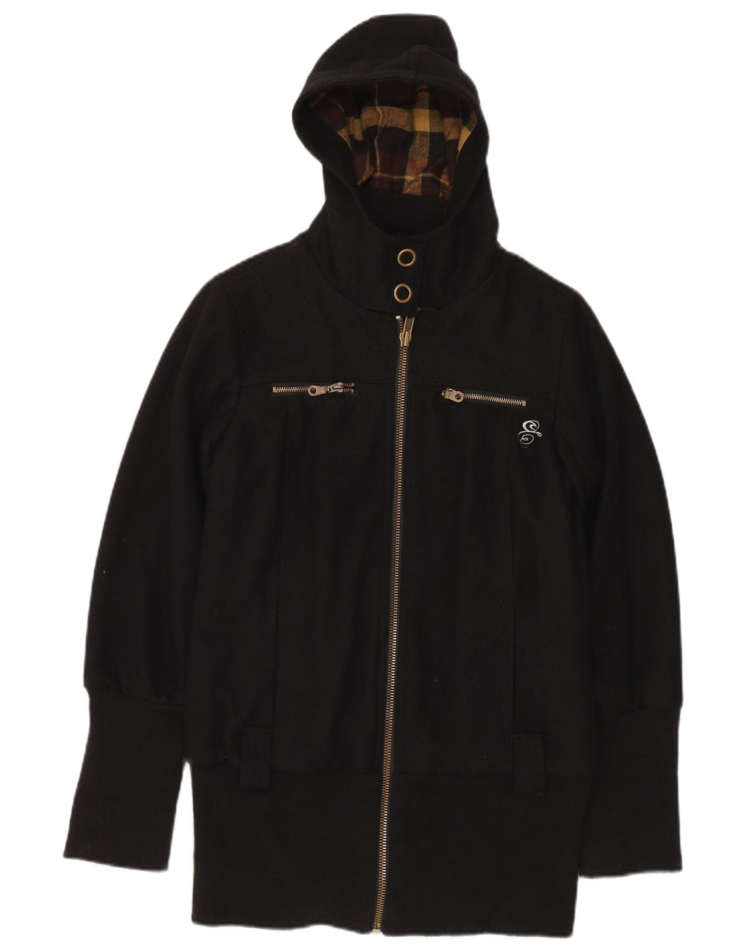 RIP CURL Damen-Windbreakerjacke mit Kapuze, UK 10, Größe S, schwarze Wolle