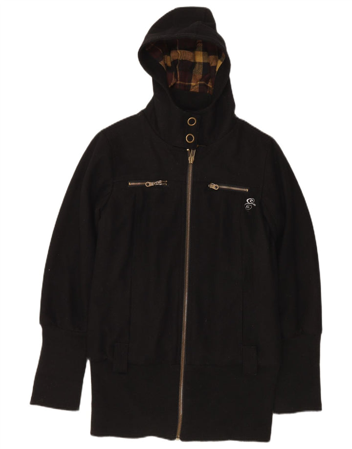 RIP CURL Damen-Windbreakerjacke mit Kapuze, UK 10, Größe S, schwarze Wolle