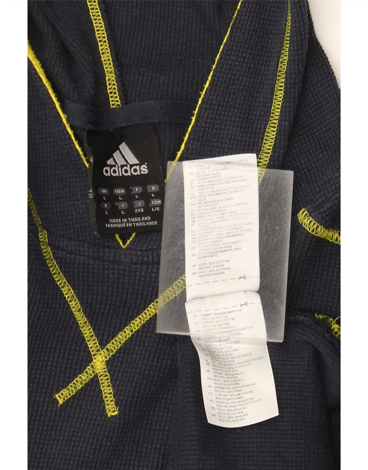 Adidas Herren-Kapuzenoberteil, langärmelig, groß, marineblau, Baumwolle