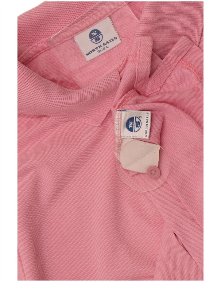 North Sails Herren-Langarm-Poloshirt, groß, rosa, Baumwolle