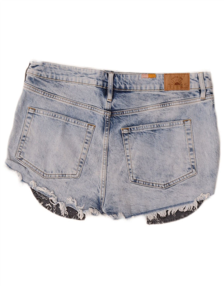 Superdry Damen Distressed Denim Hot Pants W32 Große blaue Baumwolle