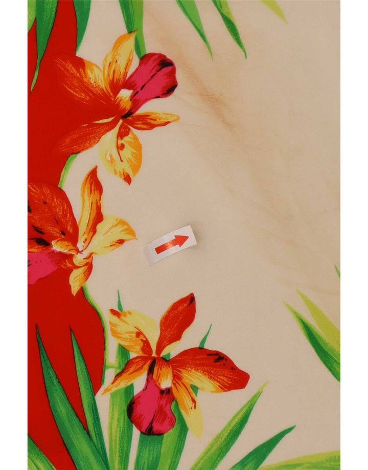 Escada Damen-Quadratschal, Einheitsgröße, rotes Blumenmuster