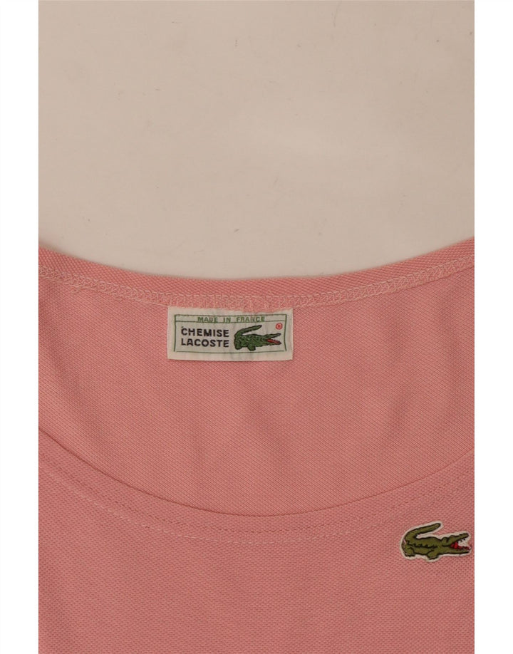 LACOSTE Damen Crop T-Shirt Top UK 16 Large Pink