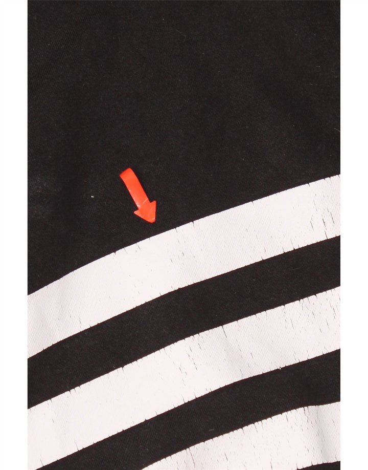 Adidas Herren Grafik-Sweatshirt-Pullover, groß, schwarze Baumwolle