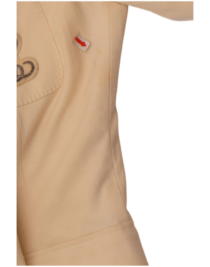 Ralph Lauren Damen-Blazerjacke mit 2 Knöpfen, US 6, mittelbeige Baumwolle