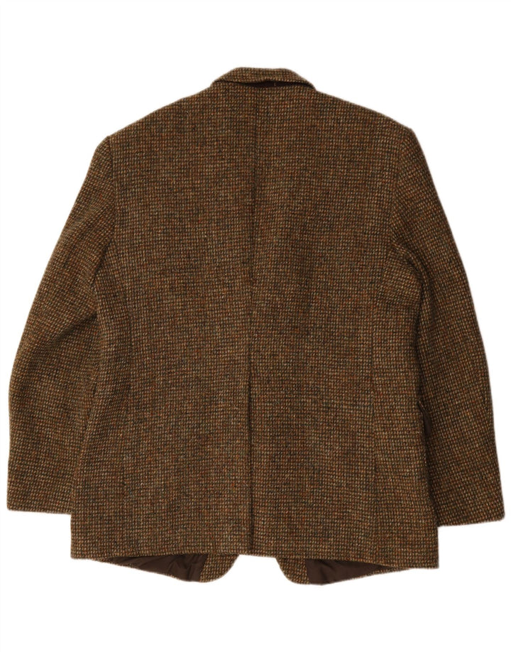 Harris Tweed Herren-Blazer mit 2 Knöpfen, UK 46 3XL, grüne Wolle mit Hahnentrittmuster
