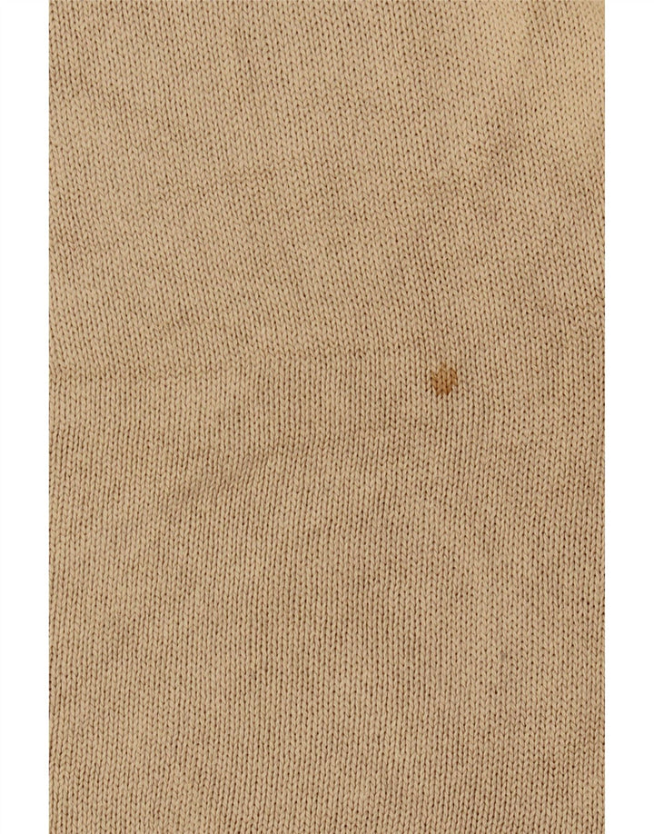 Trussardi Herren-Pullover mit V-Ausschnitt, groß, beige Baumwolle