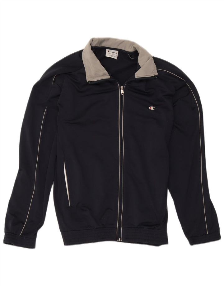 Champion Herren-Trainingsanzug-Oberteil, Mittelgroßes marineblaues Farbblock-Polyester