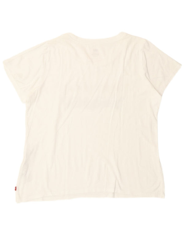 Levi's Damen-T-Shirt mit Grafik, UK 18, XL, weiße Baumwolle