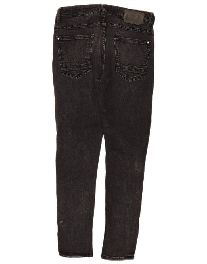 ZARA Damen Distressed Crop Skinny Jeans EU 40 Medium W31 L25 Schwarze Baumwolle