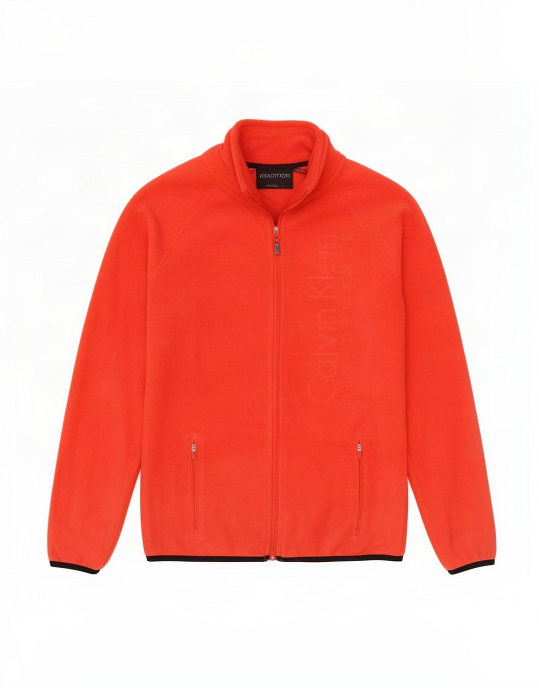 Calvin Klein Damen Grafik-Fleecejacke UK 14 Mittelrotes Polyester
