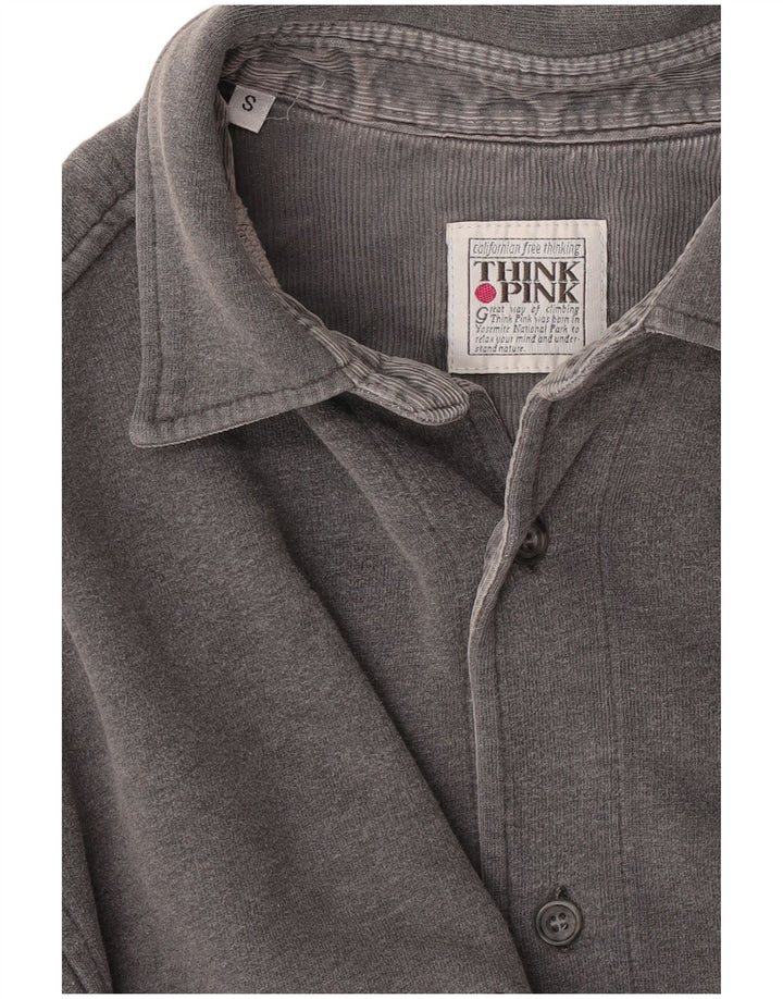 Think Pink Herren-Overshirt-Hemd, Größe S, Grau