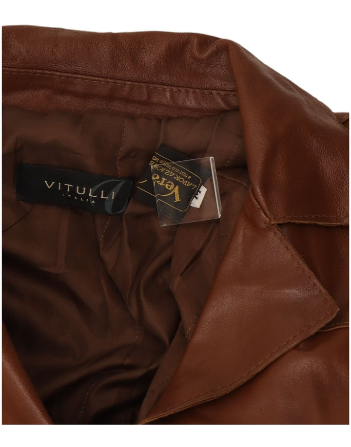 Vintage Damen Lederjacke UK 12 Mittelbraunes Leder