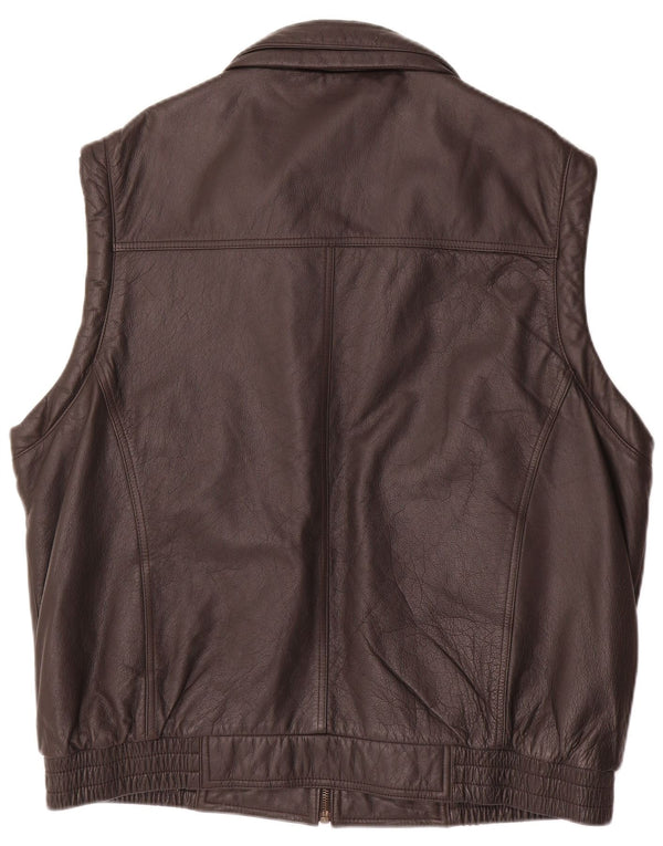 Prince Herren Lederweste IT 58 4XL Braun
