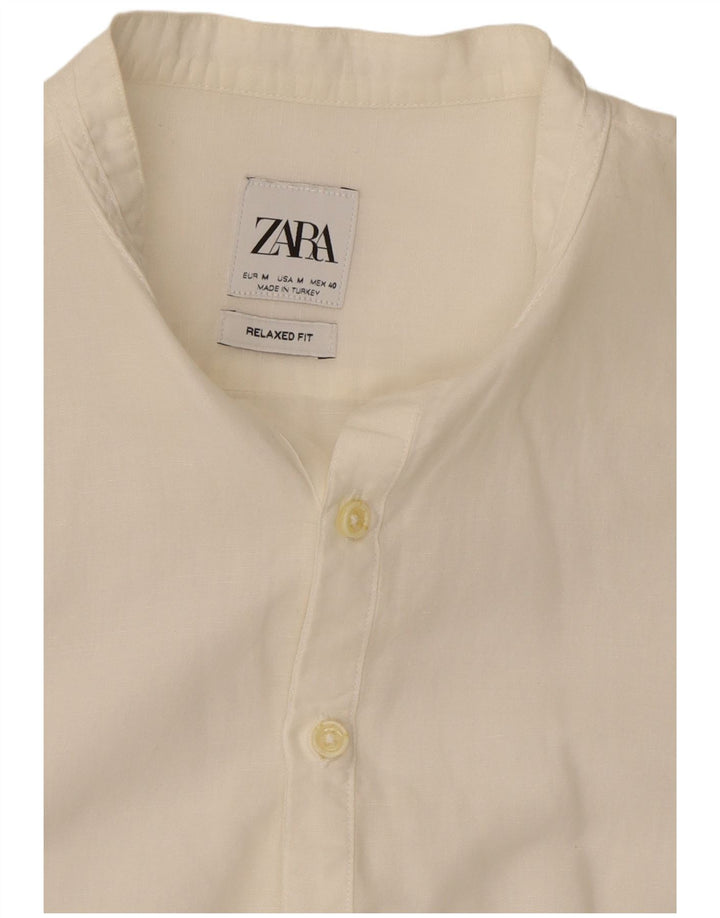 Zara Herren Relaxed Fit Pullover Hemd Mittelweiß