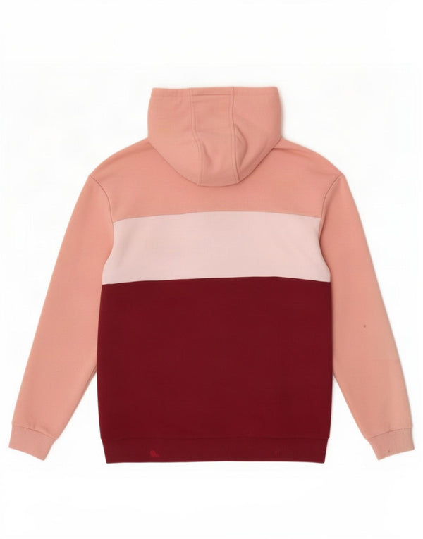 Fila Womens Tall Graphic Hoodie Pullover EU 38 Mittelrosa Colourblock Baumwolle