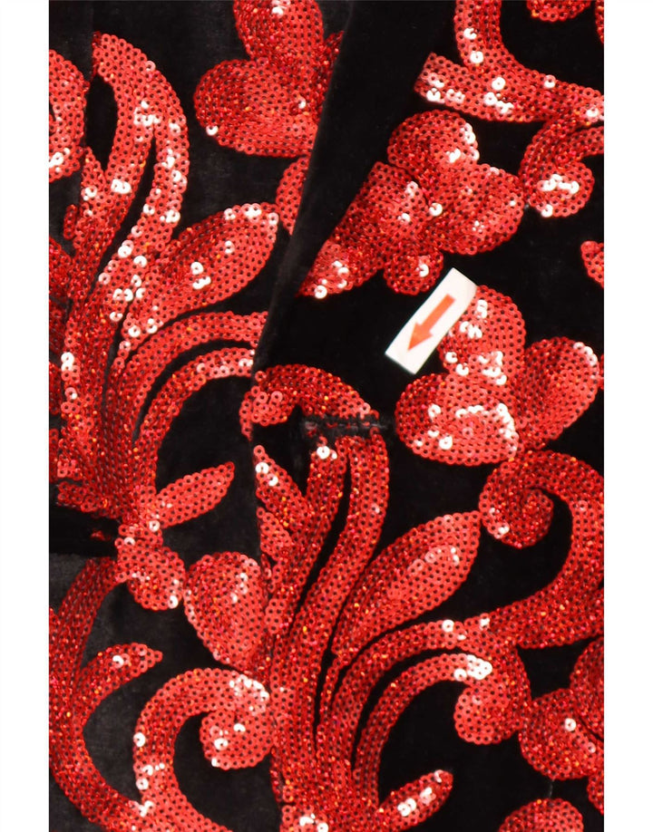 Vintage Herren Blazer Jacke UK 40 Großes rotes Paisley
