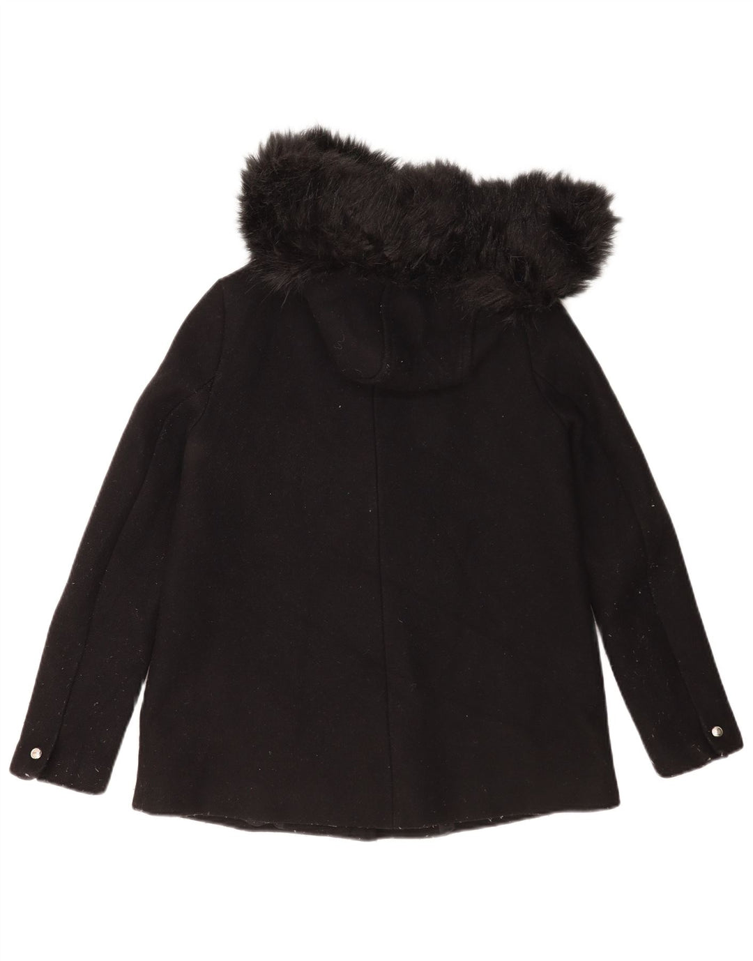 Zara Damen-Windbreakerjacke mit Kapuze, UK 10, kleine schwarze Wolle