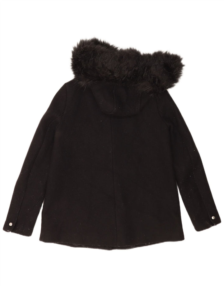 Zara Damen-Windbreakerjacke mit Kapuze, UK 10, kleine schwarze Wolle