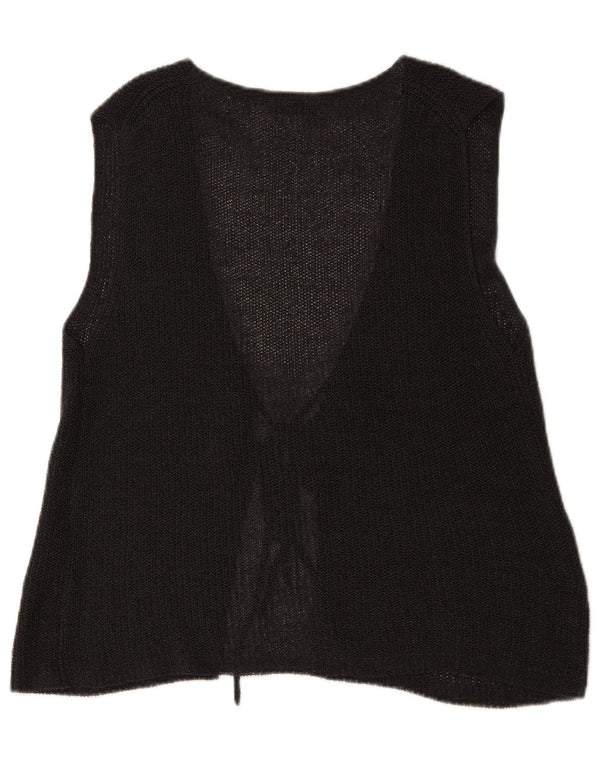 Massimo Dutti Damen Ärmelloser Cardigan-Pullover UK 14 Mittelgrau