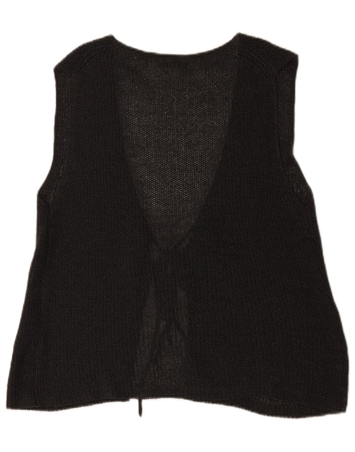 Massimo Dutti Damen Ärmelloser Cardigan-Pullover UK 14 Mittelgrau