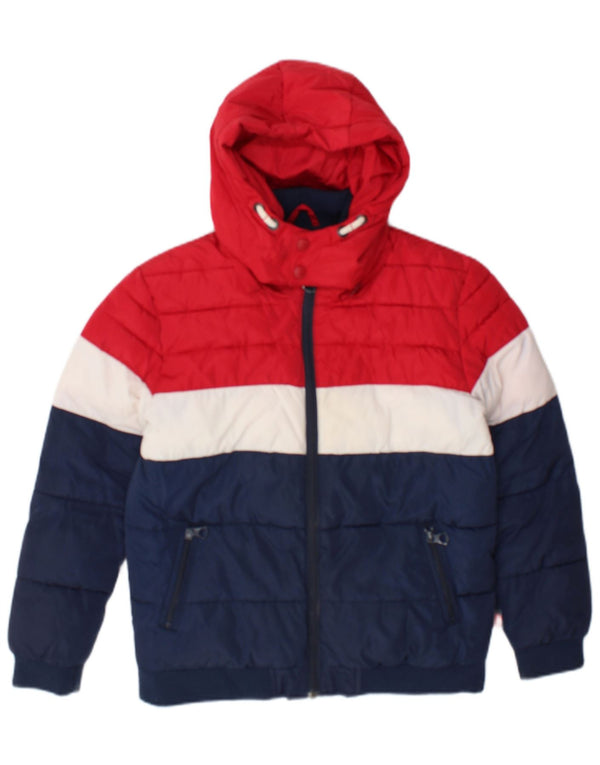 Levi's Wattierte Jacke mit Kapuze für Jungen, 11–12 Jahre, Marineblau, Farbblock