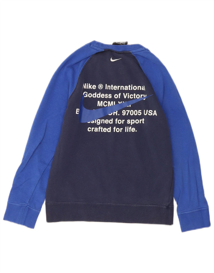 Nike Jungen-Sweatshirt mit Grafik, 10–11 Jahre, Mittelblau, Farbblock
