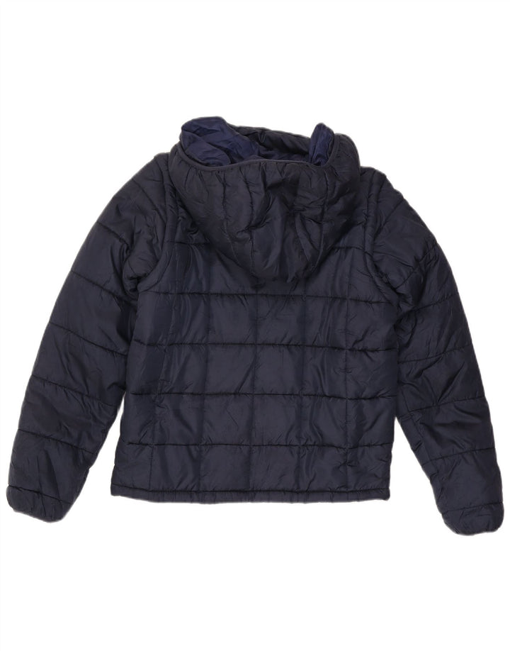 Kappa Herren Graphic Hooded Wattierte Jacke UK 36 Small Marineblau Polyester