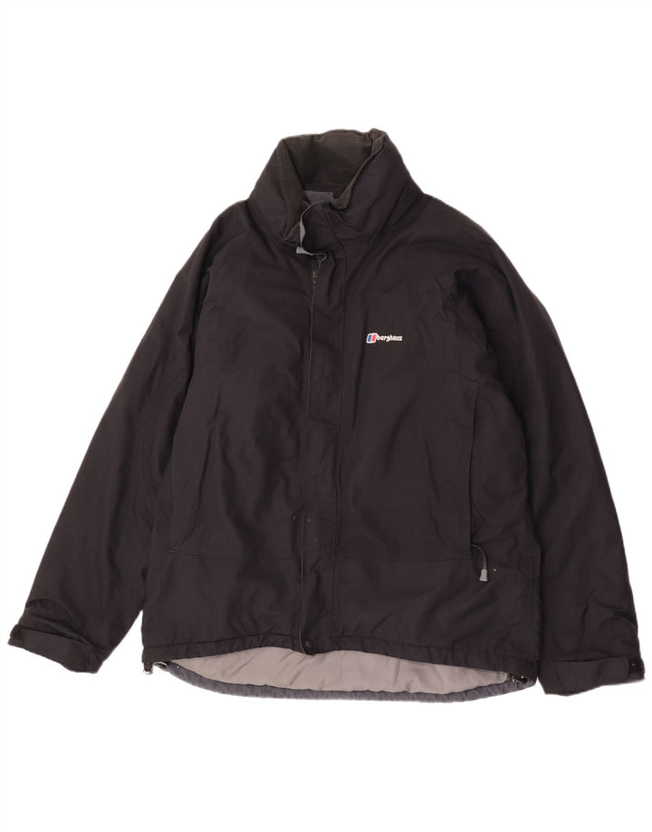 Berghaus Herren-Regenjacke mit Kapuze, UK 38, mittelschwarzes Nylon