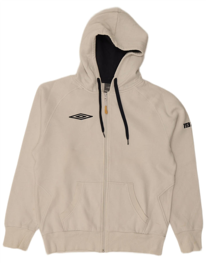 UMBRO Herren-Kapuzenpullover mit Reißverschluss, mittelweiße Baumwolle