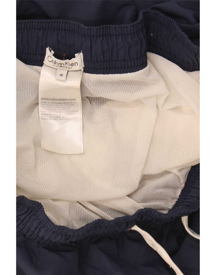 Calvin Klein Herren-Badeshorts mit Grafik, mittelgroß, Marineblau, Farbblock