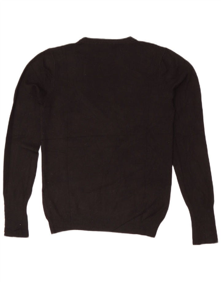 Zara Damen-Pullover mit Rundhalsausschnitt, UK 12, mittlere schwarze Viskose