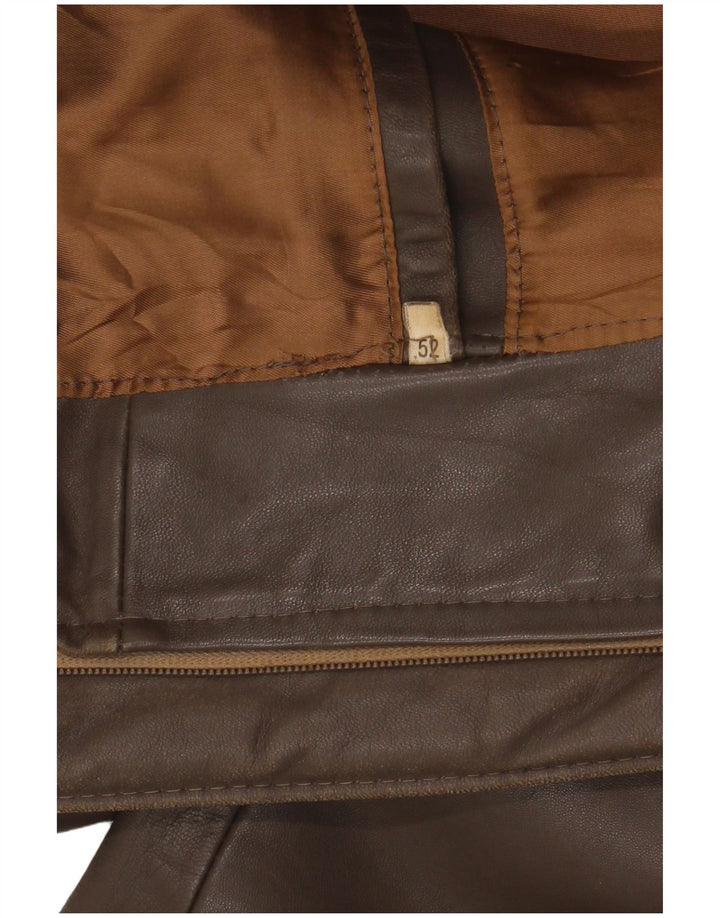 Vintage Herren Militärlederjacke IT 52 XL Braun