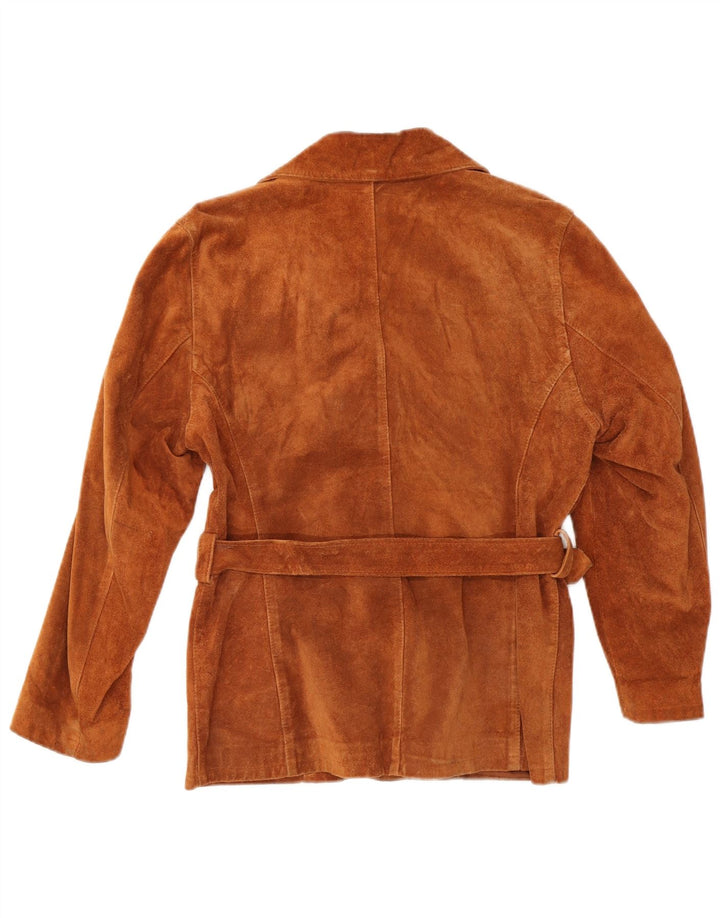 Vintage Damen Wildlederjacke UK 14 Mittelbraun