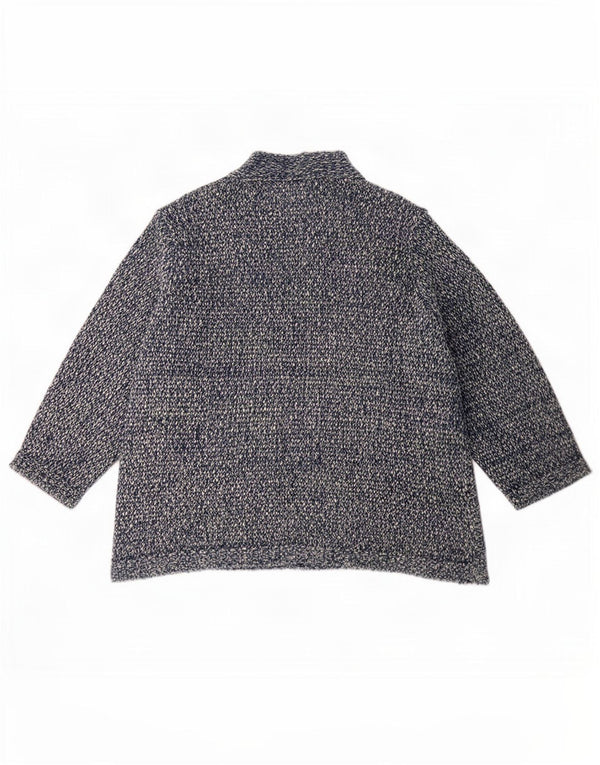 M&Co Damen-Cardigan mit 3/4-Ärmeln, offen, UK 24 4XL, Marineblau meliert