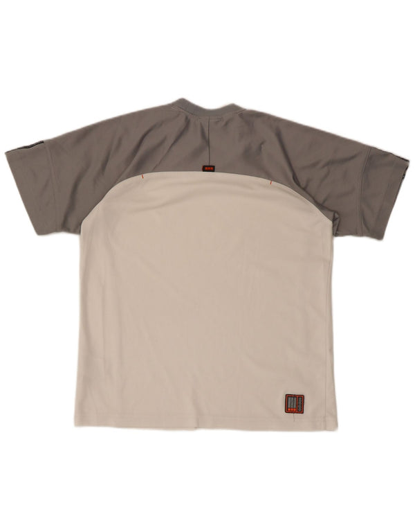 ADIDAS T-Shirt-Oberteil für Jungen, 13–14 Jahre, weißes Colourblock-Polyester