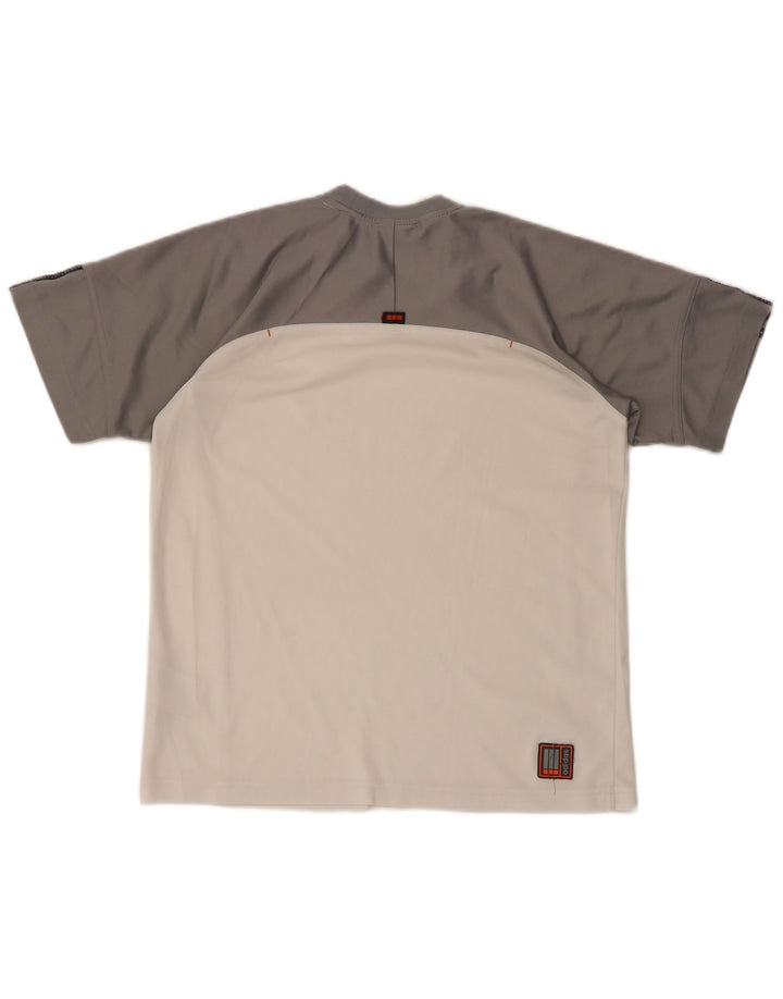 ADIDAS T-Shirt-Oberteil für Jungen, 13–14 Jahre, weißes Colourblock-Polyester