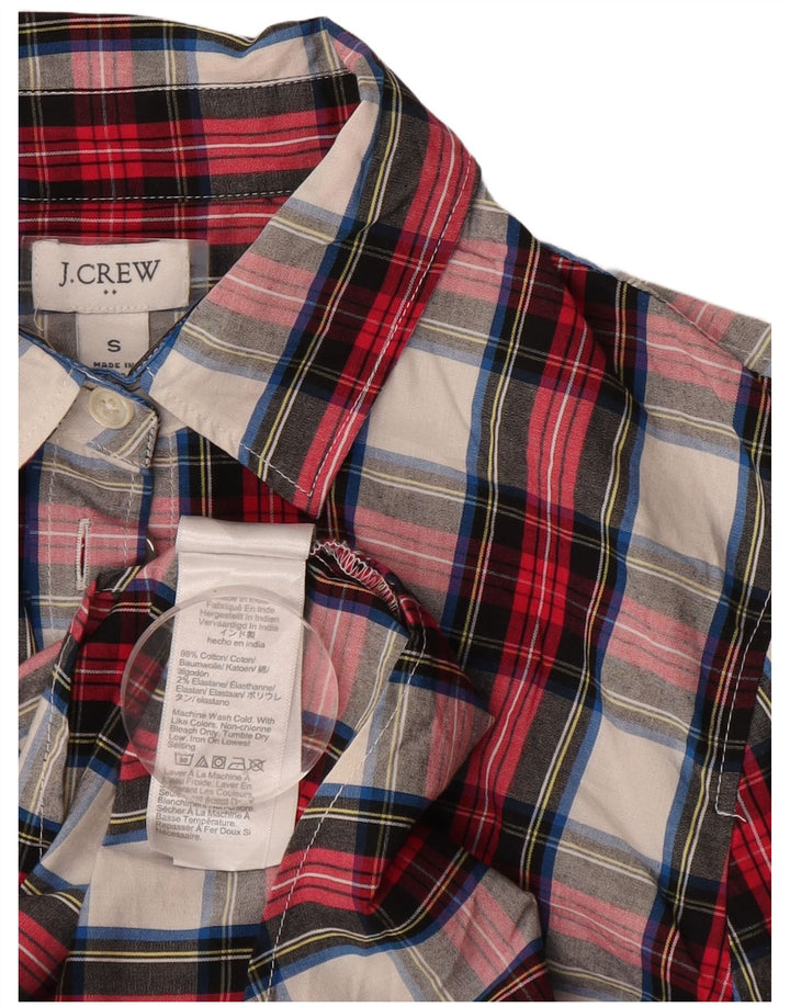 J. Crew Damenhemd UK 10 Small Red Check Baumwolle