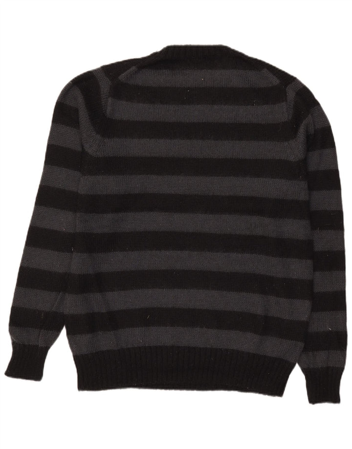 Marks & Spencer Herren Autograph Pullover mit Reißverschluss, Mittelschwarz gestreift