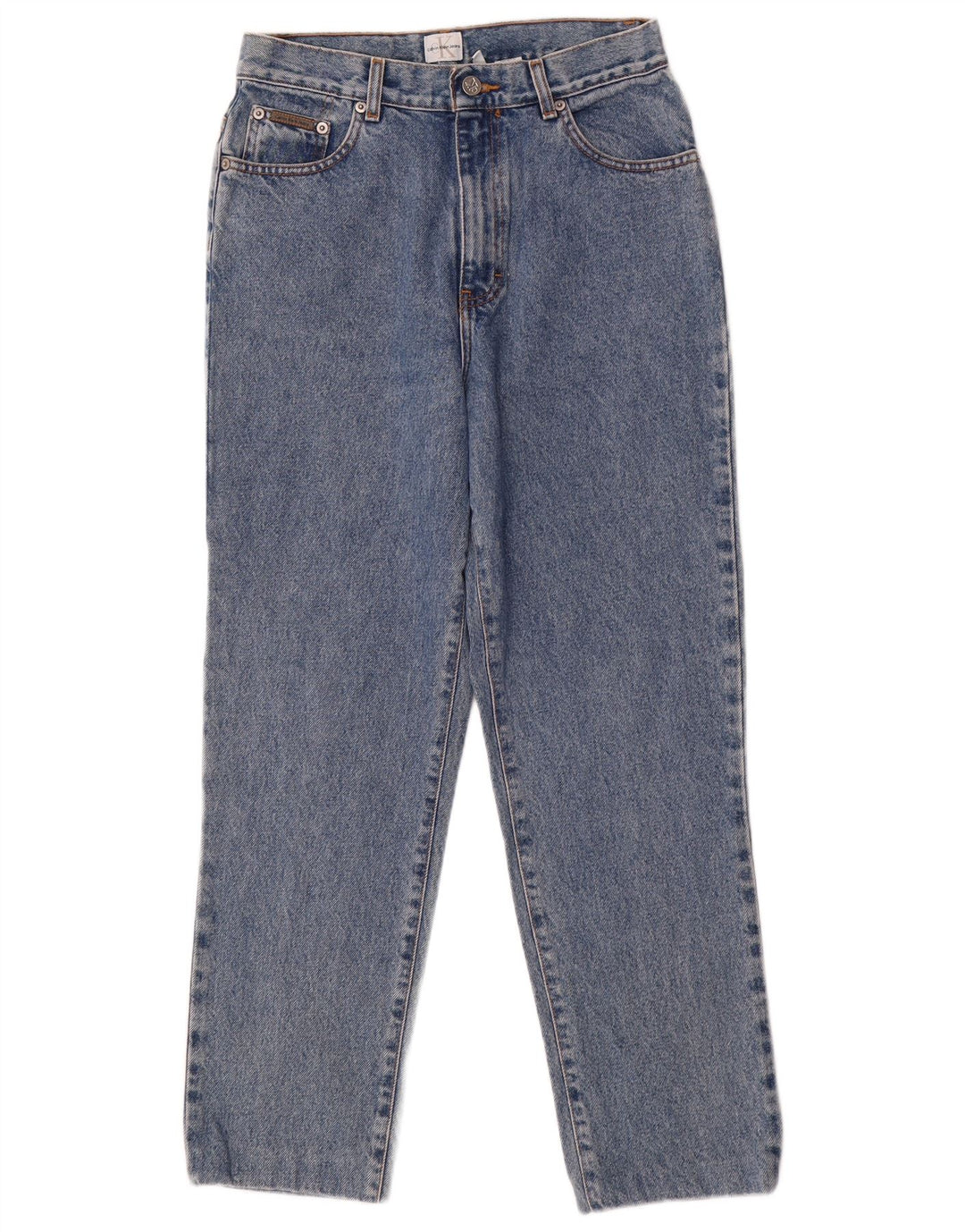 CALVIN KLEIN Damen Tapered Jeans US 10 Large W28 L28 Blaue Baumwolle