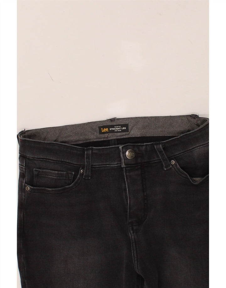 LEE Womens Mid Rise Slim Fit Straight Jeans US 6 Medium W30 L30 Black Vintage Lee and Second-Hand Lee from Messina Hembry 