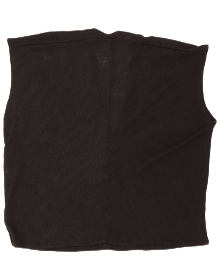 Zara Damen-Oversize-Weste-Tanktop UK 10 Small Schwarze Viskose