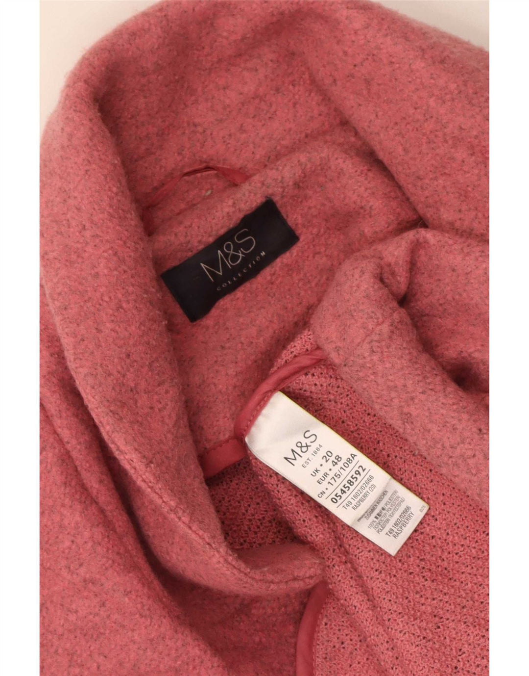 Marks & Spencer Damen Übergroßer offener Mantel UK 20 2XL Rosa Polyester