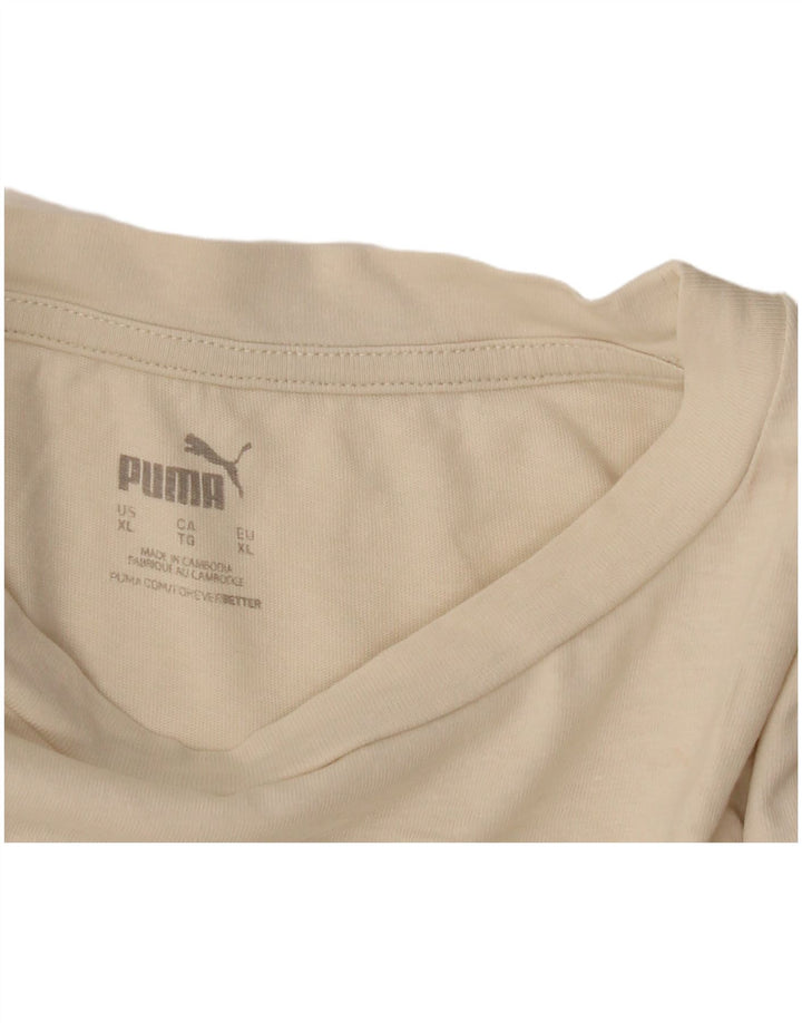 Puma Herren Grafik T-Shirt Top XL Beige